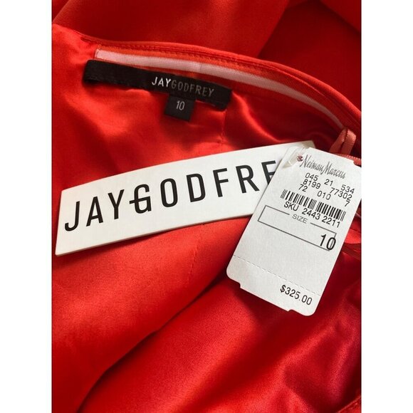 Jay Godfrey NWT $325 Flame Orange Cocktail Dress, Strapless Women's Size 10 - Picture 10 of 11